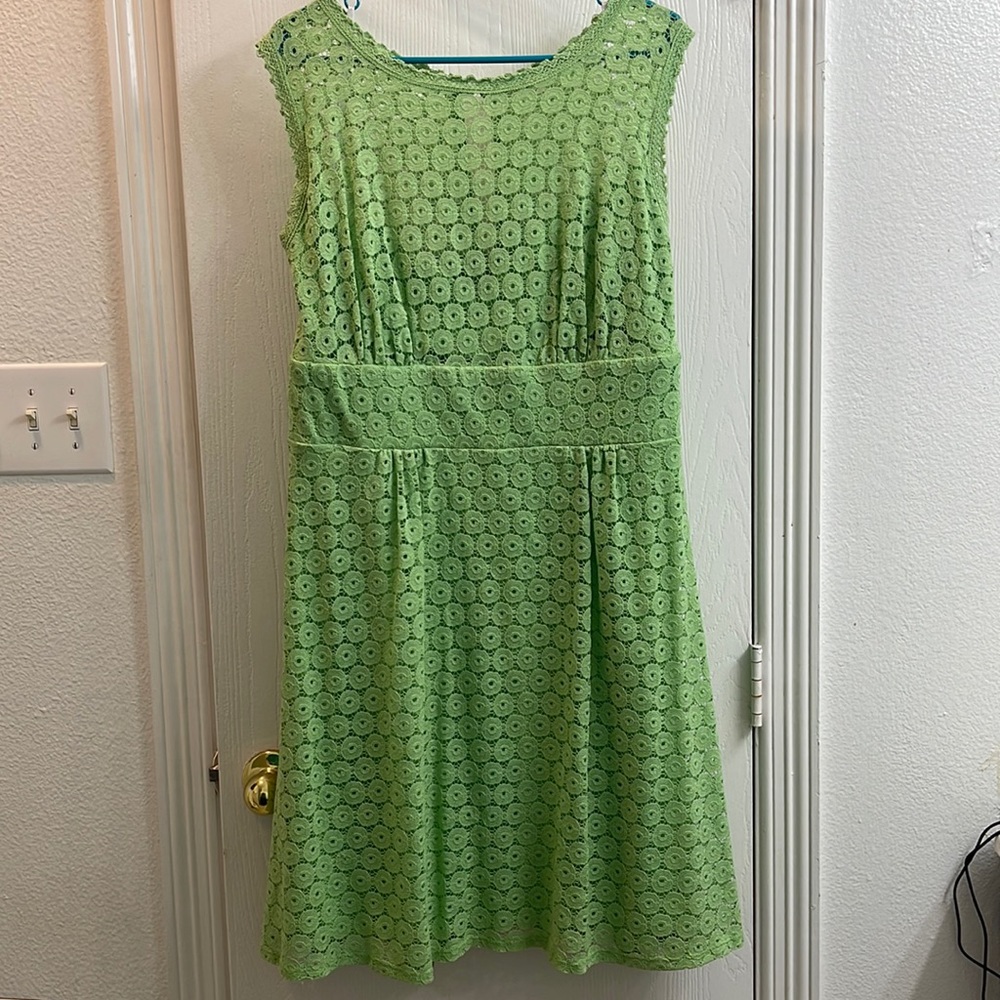 Green dress.